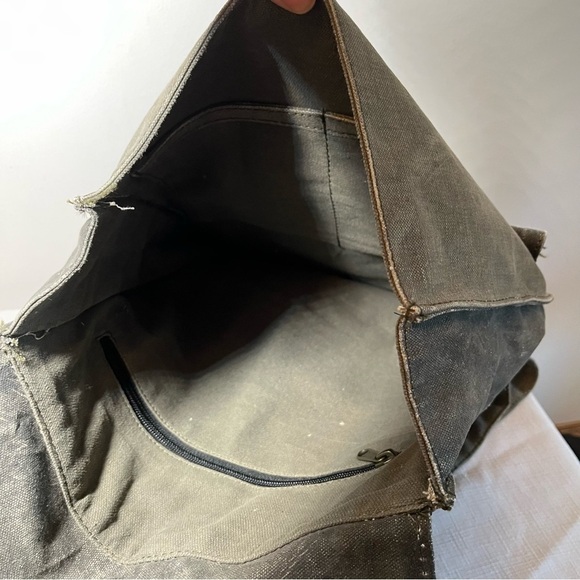 Mona B Canvas Laptop Backpack. Leather accents. "PARKER” - Picture 7 of 9